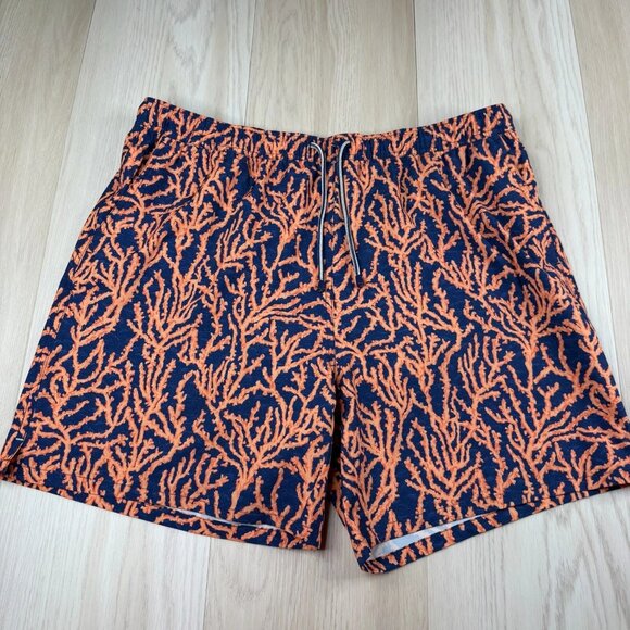 Peter Millar Mens Navy Blue Crowned Coral Sahar Swim Trunk Shorts Size X-Large - Picture 1 of 9